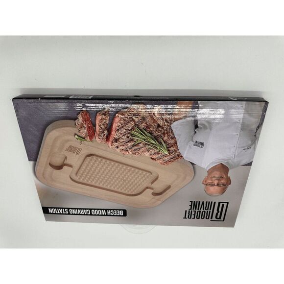 Robert Irvine Beech Wood Carving Station Board 17 X 11 NWT - Picture 6 of 8